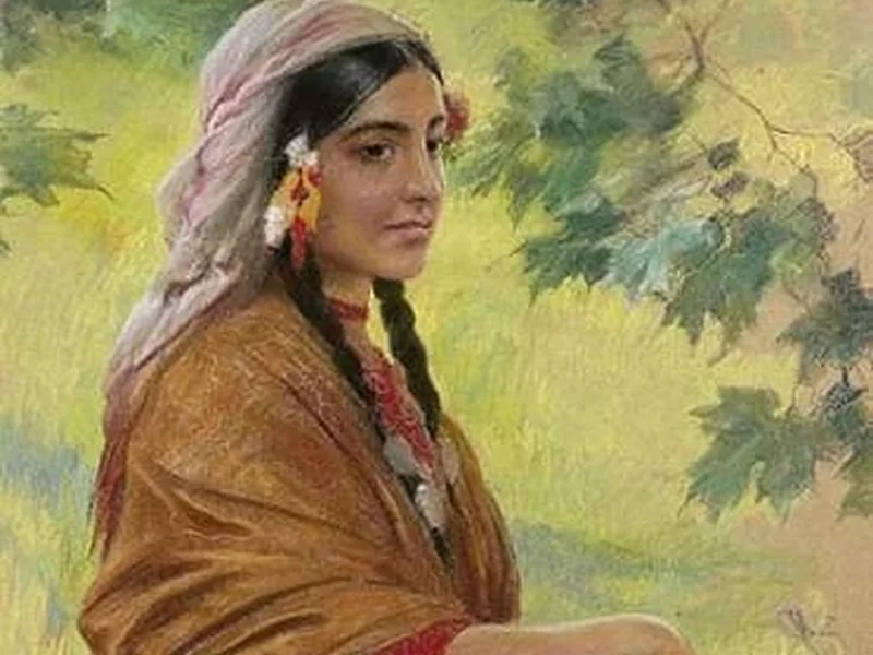 1858-Stanislaw Rejchan - Ritratto di giovane donna
